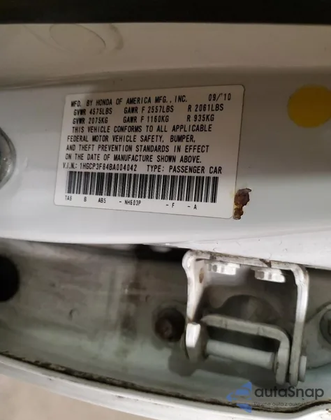 2011 Honda Accord Exl z USA, uszkodzony, nr VIN 1HGCP3F84BA004042